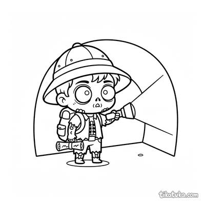 Tiny Zombie Explorer in Sewer Tunnel