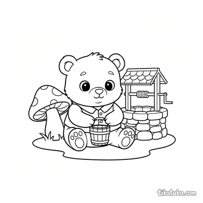 Bear Cub at the Well