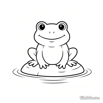 Big Frog on a Stream Rock