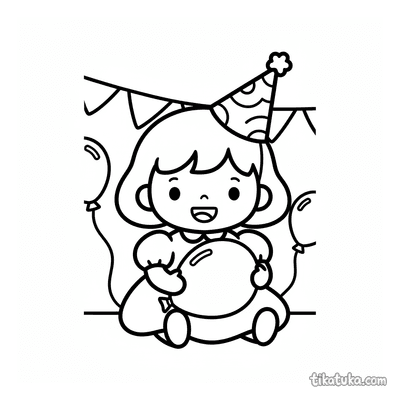 Toddler with Oversized Party Hat