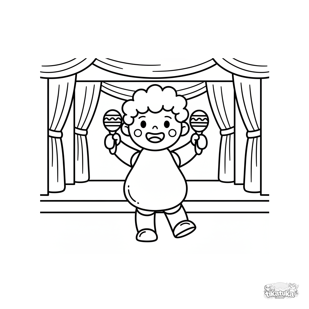 Toddler with Maracas on Stage