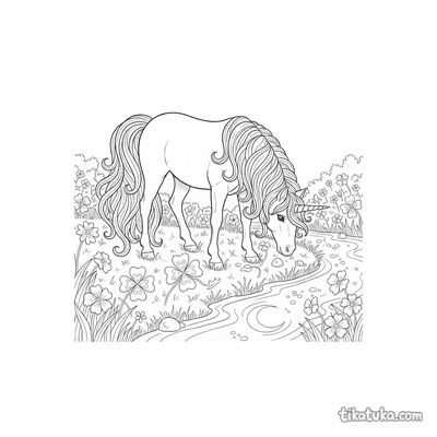 Unicorn in Moonlit Meadow