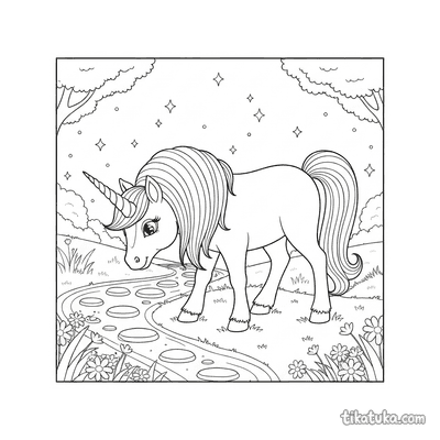 Unicorn Pony in Enchanted Meadow
