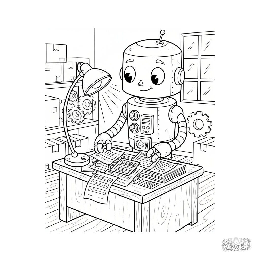 Vintage Robot Warehouse Archivist