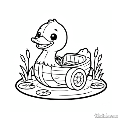 Duck Paddle Boat on Pond