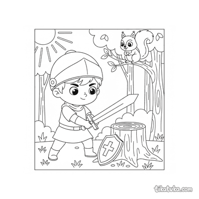 Young Knight with Wooden Sword