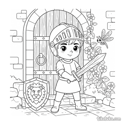 Young Knight at Castle Gate