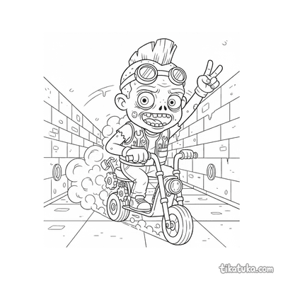 Zombie Mechanic Riding Scooter
