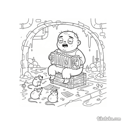 Zombie Musician Playing Accordion