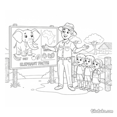 Zookeeper Explaining Elephant Diet